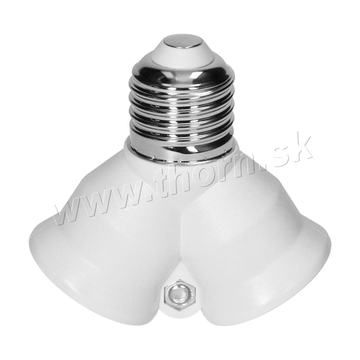 Adaptér pätice žiarovky E 27/2xE 27