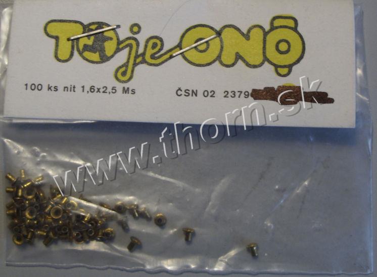 Nit dutý 1,6x2,5mm mosadzné