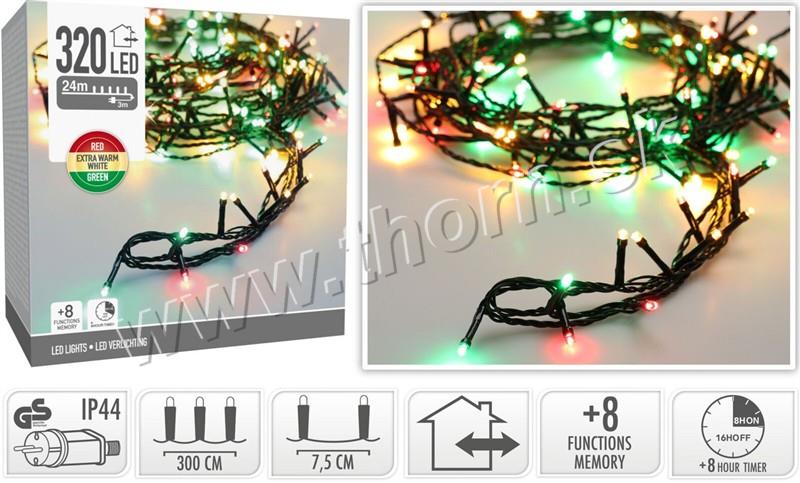 Reťaz 320 LED viacfarebná