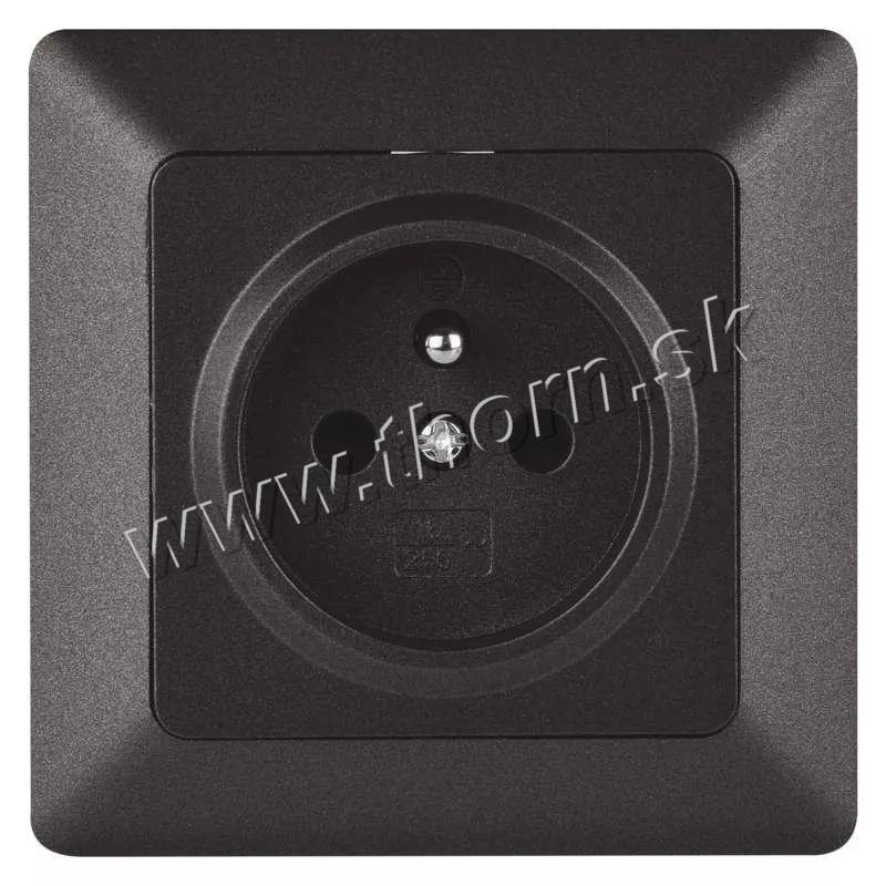 Zásuvka jednonásobná antracit