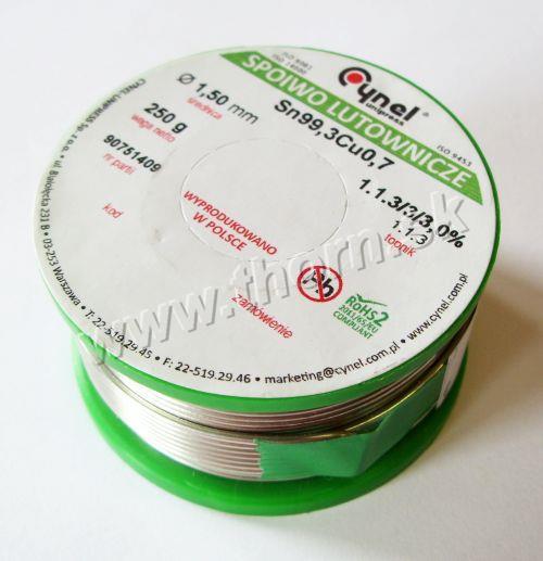 Bezolovnatý cín 1,5mm/250g Cynel Sn99,3Cu0,7
