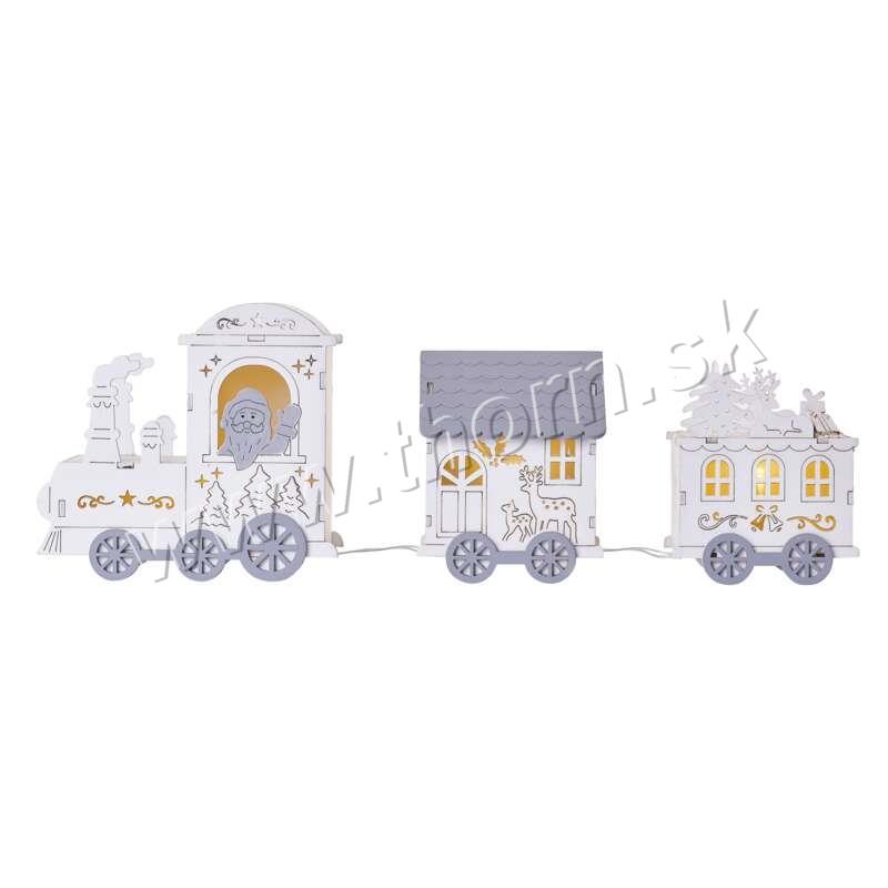 Vláčik LED drevený vianočný s časovačom