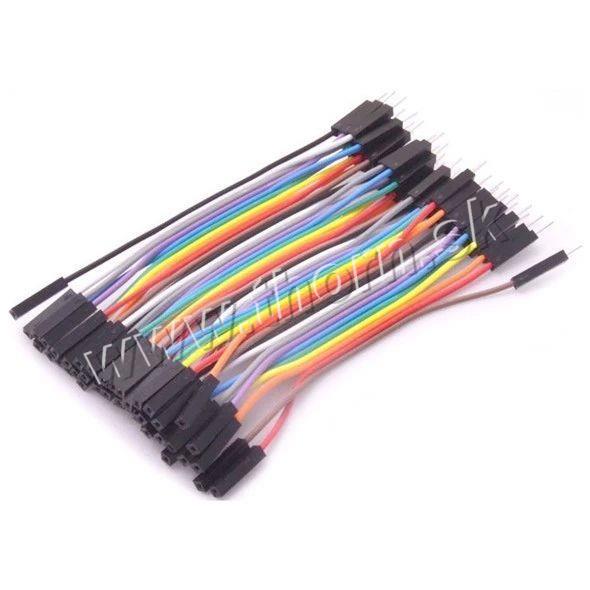 Prepojovacie vodiče dupont 40pin, dĺžka 10cm, kolík/zdierka