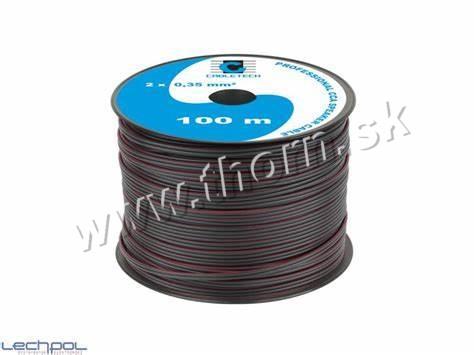 Dvojžila čierno/červená 2x0,35mm 1m