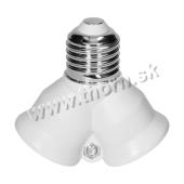 Adaptér pätice žiarovky E 27/2xE 27