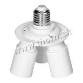 Adaptér pätice žiarovky E 27/3xE 27