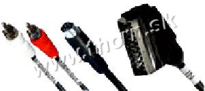 Šnúra SCART-M / SVHS+2xCinch OUT