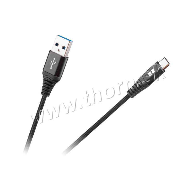 Kábel USB - USB typ C 1m REBEL čierny
