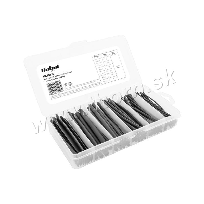 Zmršťovacie bužírky 10cm čierne 170ks