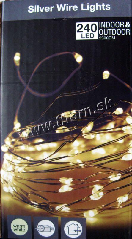 Vianočná svetelná reťaz biela 240LED mini LED